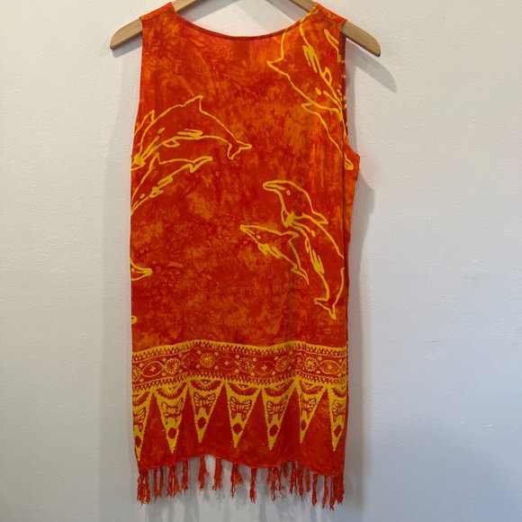 Dalila Orange Dolphin Swim Coverup Tunic Size S - Picture 2 of 3